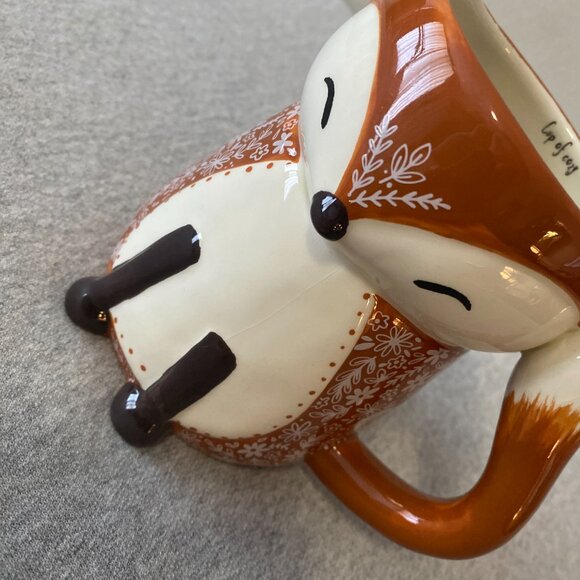 Natural Life Folk Art Francis The Fox "Cup of Cozy" Orange White Coffee Mug - Picture 7 of 8